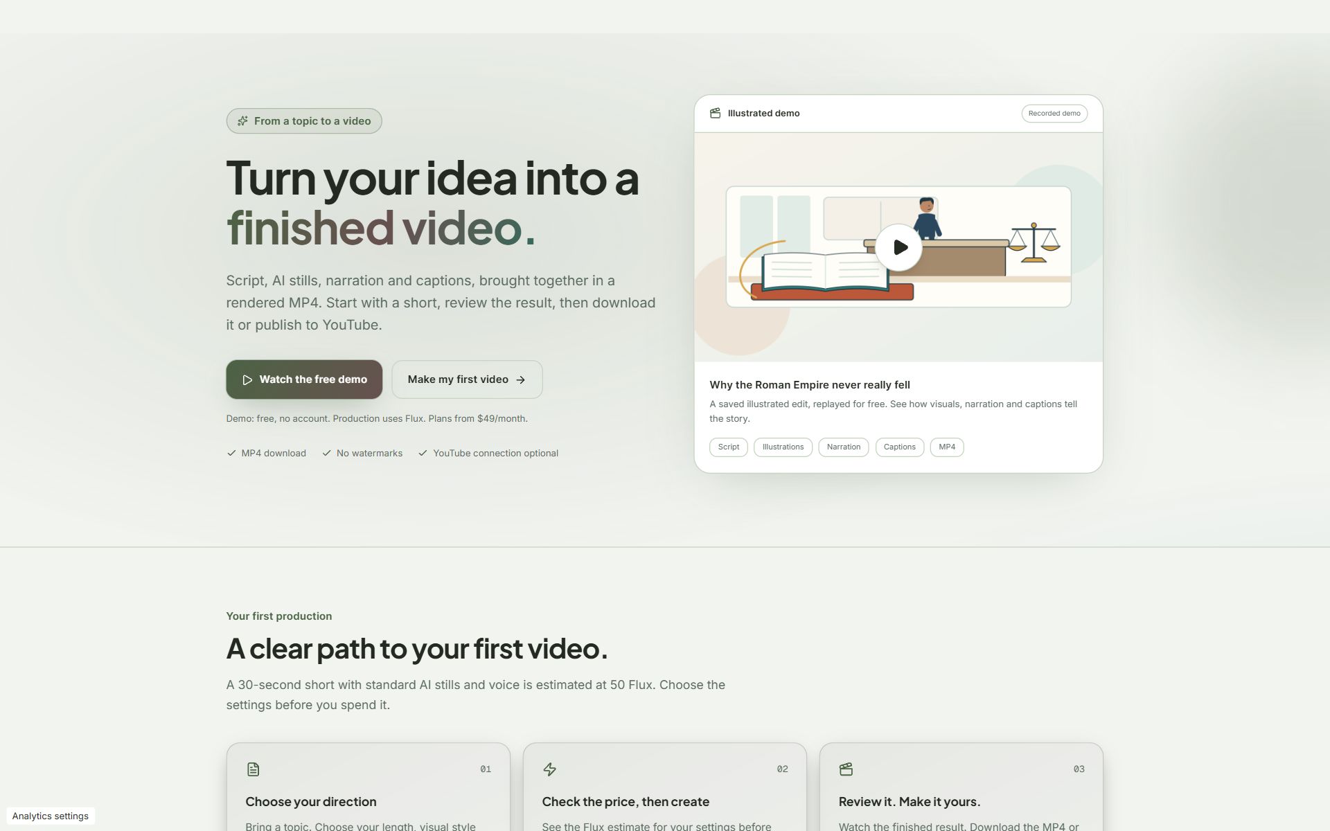 LumeFlux-website met AI-videoworkflow